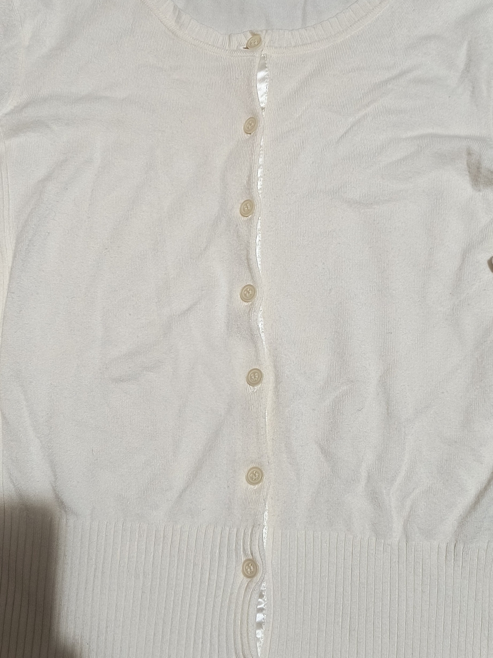 Express White Button-Front Cardigan - Picture 4 of 8